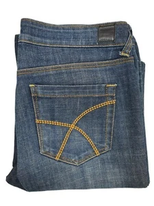 Lee Riders BUMSTER SUPERFLARE Sz 9 stretch dark blue denim vgc - Picture 1 of 8