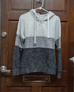 Reflex 1/4 Zip Colorblock Hoodie Sweatshirt White Black Gray Women's Size XL - Picture 1 of 3