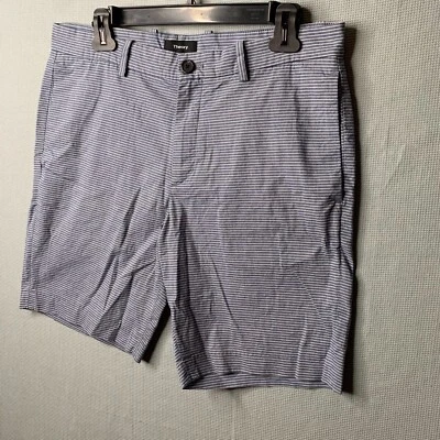 Shorts Theory Zaine Oxford listrado masculino 32x9 azul branco listrado veleiro náutico - Imagem 1 de 4