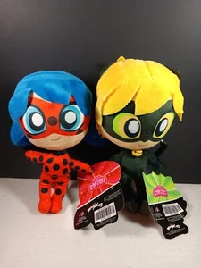 Miraculous Zag Chibis Plush Set of 2 Cat Noir & Ladybug Stuffed Animal Dolls
