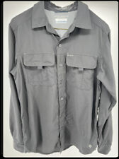 Columbia Omni-Shade Fishing Hiking Shirt Gray Long Sleeve Button Up Size S