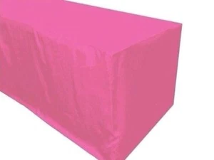 8' ft. Fitted Polyester Tablecloth Trade show Booth partyTable Cover Pink - Picture 1 of 3