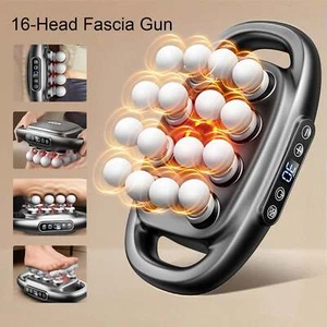 16 Massage Heads Massage Gun Wireless Fascia Gun High Frequency Vibration Back W - Picture 1 of 14