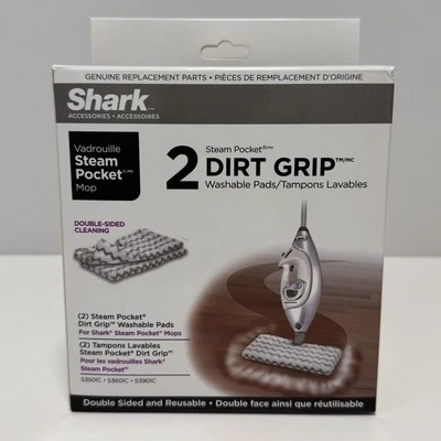 NUEVO Paquete de 2 almohadillas de limpieza de microfibra Shark para fregonas de bolsillo de vapor - doble cara Foto 1 de 4