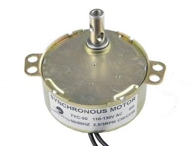 TYC-50 Small Synchronous Motor AC 110V 2.5/3RPM 4W 50/60HZ CW/CCW Electric Gear - Image 1 of 4
