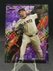 2024 Topps Finest Common Purple Checkerboard Refractor #88 Blake Snell /150 - Picture 1 of 2