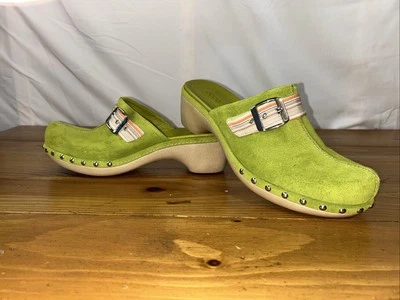 Zueco Ecco Mules Mujer EU 40 US 9.5 Verde Gamuza Cuero Puntera Cerrada - Ver Fotos Foto 1 de 4