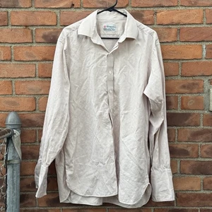 Turnbull & Asser Shirt Mens 17- 43 cm Ivory Creme French Cuff Dress Shirt - Picture 1 of 7
