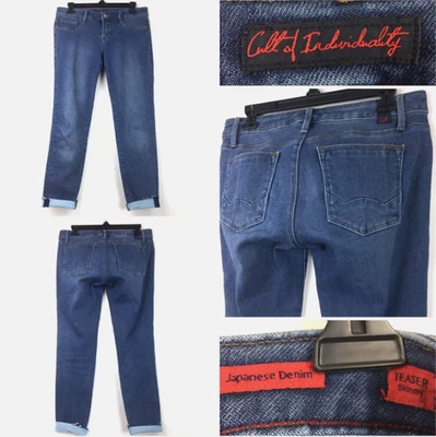 Denim japonés Cult of Individuality para mujer 28/31 pulgadas cintura teaser ajustado dobladillo crudo Foto 1 de 4