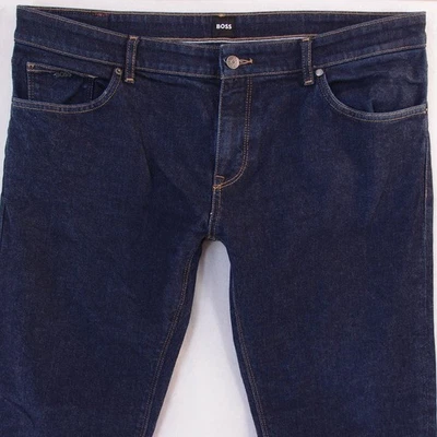 Hombres HUGO BOSS MAINE Regular Recto Elástico Azul Jeans W38 L32 - Imagen 1 de 4