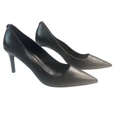 Michael Kors Womens Sz 7.5 M Dorothy Flex Stiletto High Heel Pump Black Leather - Image 1 of 4