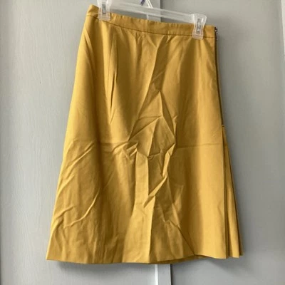 Falda para mujer Classique Entier talla 4 amarilla mostaza cremallera plisada carrera oficina Foto 1 de 4