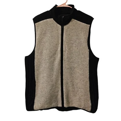 The Territory Ahead Men's Lambswool Zip Vest Large Vintage Wool Blend Black Gray - Image 1 of 4