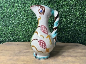 Vintage Nick Kourtzis Colorful Duck Bird Shaped Art Pottery Jug Pitcher 10" - Picture 1 of 13
