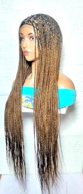 Knotless Box Braids. Honey Brown Braided Wig. Full Lace with Baby Hair. 38in - Image 1 of 4