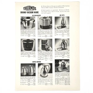 1950 Thermoskanne Marke Vakuumware Vintage 2-seitig Händler Großhandel Katalog Blatt - Bild 1 von 2