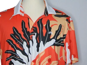 J Lindeberg Performance Golf Shirt Mens XXL Regular Fit Polo 100 % Poly Orange - Picture 1 of 8