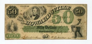 1861 $50 The Bank of Howardsville - Howardsville, VIRGINIA Note - Picture 1 of 2