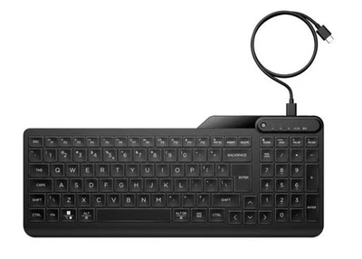 HP 405 Multi-Device Backlit Wired Keyboard Removable USB-C® cable with USB-A - image 1 of 4