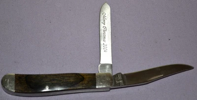 Cuchillo Plegable Bear MGC 3 Puntos 2 Hoja Plana Trampero Mango de Palisandro EE. UU.--Excelente Foto 1 de 4