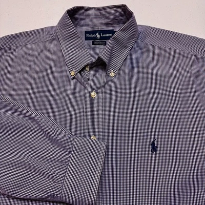 Camisa Ralph Lauren Para Hombre 17 34/35 Cuadros Guinga Yarmouth Clásica Preppy XL Foto 1 de 4
