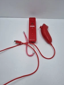 Nintendo Wii Motion Plus Remote Controller Rot + Nunchuk 3rd Party - Bild 1 von 4