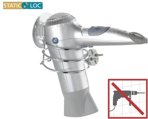 Soporte para secador de pelo soporte para secador de pelo Osimo Static Loc fijación acero cromo plata - Imagen 1 de 3