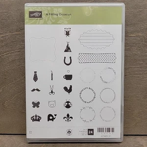 Stampin' Up! A Fitting Occasion Rubber Stamp Set 127049 Set of 24 Stamps - Picture 1 of 6