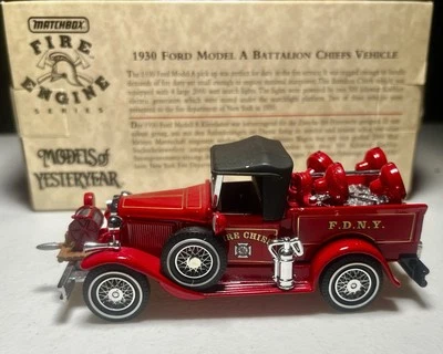 VINTAGE MATCHBOX COLLECTIBLES YFE12 1930 FORD MODEL A BATTALION CHIEFS VEHICLE - Image 1 of 4