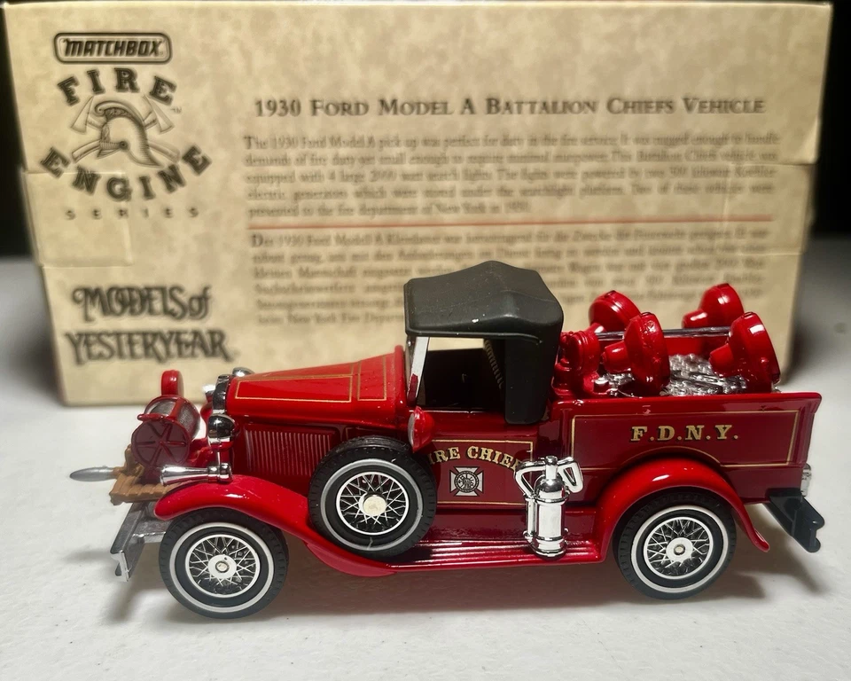 VINTAGE MATCHBOX COLLECTIBLES YFE12 1930 FORD MODEL A BATTALION CHIEFS VEHICLE - Image 1 of 4