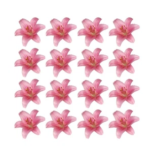 Precortado Comestible Rosa Lirio Lirios Flor Cupcake Toppers Cumpleaños Boda Decoración - Imagen 1 de 2