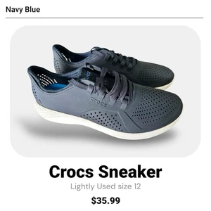 CROCS LiteRide Pacer NAVY 204967 Shoes Casual Comfort Breathable Size 12m - Picture 1 of 6