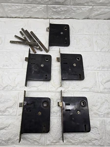 5 1930s Mortice Locks Sprung Bails No Keys With Spindles Reclaimed - Picture 1 of 13