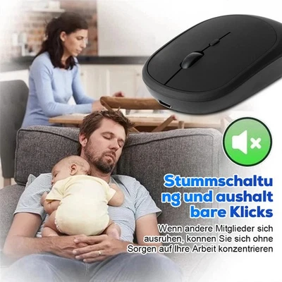NEU PC Maus Kabellos Bluetooth und Funk für Computer, MAC Aufladbare leise Maus - Bild 1 von 4
