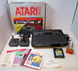 Atari 2600 Darth Vader Black 1982 Pac-Man Bundle w/ Box & 2 Controllers Complete - Picture 1 of 21