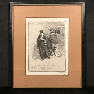 Antique Honoré Daumier Signed Limited Edition Lithograph "Le Gens de Justice" - Picture 1 of 11