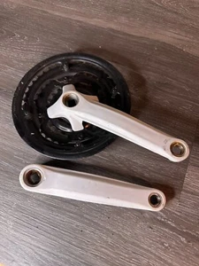 HDL Wheel Bicycle Bike Triple Crankset 170mm 44 34 24 9/16" White - Picture 1 of 5