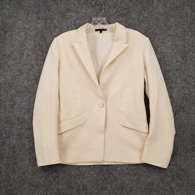 Blazer Theory Mujer 6 Beige Grapa Admiral Crepé Chaqueta Un Pecho Forrado Foto 1 de 4