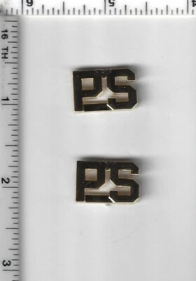 Public Safety "PS" Collar Brass Set - screw back - Image 1 of 2