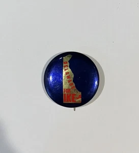 1952 Rare Eisenhower IKE Campaign Deleware Button Political Pinback Pin - Picture 1 of 2