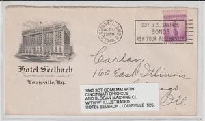 Cincinnati Ohio 1940 slogan cl Hotel Seelbach Louisville KY Illust Advt (b521) - Picture 1 of 1
