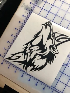 2 Wolf Tribal Head Art Design Suv Car Window Laptop Decal Sticker Truck Suv - Picture 1 of 16