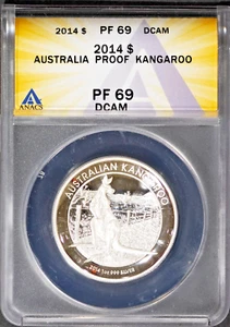 2014 $1 Silver Australian Kangaroo PF69DCAM ANACS # 7629071 + Bonus - Picture 1 of 2