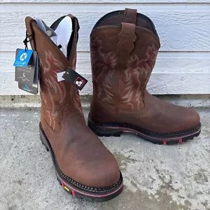 Botas de Vaquero de Trabajo Cody James Decimator Para Hombres Talla 11 D Cuero Marrón Punta Comp - Imagen 1 de 11
