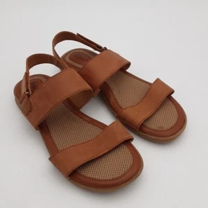 Boc Leder Sandalen Braun Riemchen Damen 11M Freizeit Urlaub Büro Y2K Retro - Bild 1 von 10