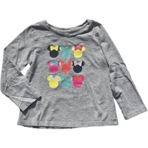 EUC Gap Disney Minnie Mouse/Mickey Mouse Graphic Print Long Sleeve Tee, Size 4 - Picture 1 of 3
