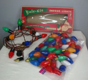 Vintage Christmas Lights Indoor Set Yule-Glo C-7 1/2 Bulbs TESTED Replacements - Picture 1 of 9