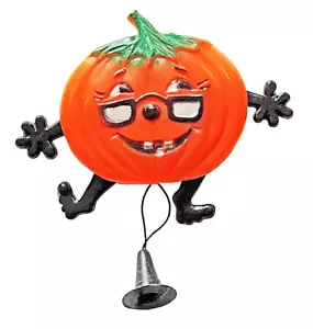 Creative Creations PIN Halloween PULL STRING Pumpkin JOL Vtg '76 ANTHROPOMORPHIC - Picture 1 of 3