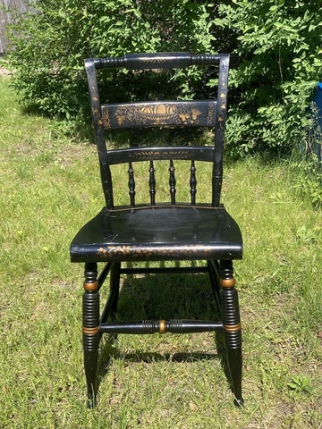 NICHOLS & STONE Side Chair Hitchcock Country Stenciled Marked Cover