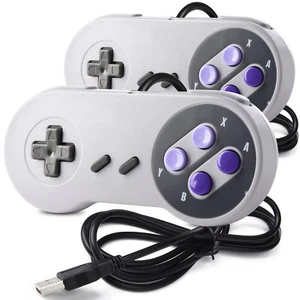 2 Pack Wired SNES USB Controller GamePad for PC Mac Linux Raspberry Pi Retrocade - Picture 1 of 10